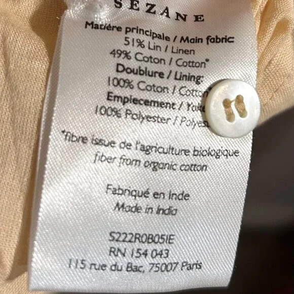 Sezane Mock Neck Long Dress in Neutral Color Size 38/6 - Picture 9 of 10